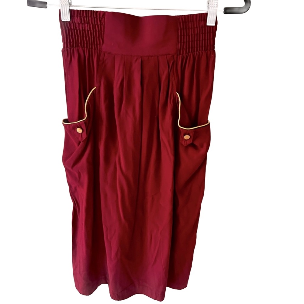 Vintage Craig Clothing Co. Burgundy Dress with Gold Trim